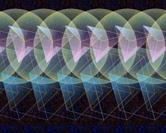 Sphere, cube and triangle stereogram sample